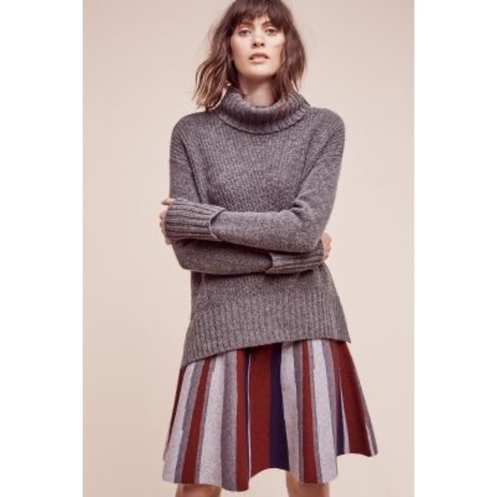 Anthropologie Fireside Turtleneck Sweater in Gray
